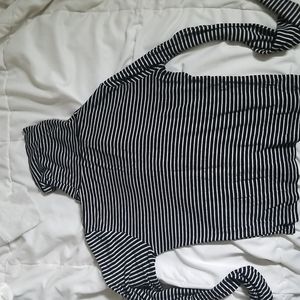 Zara Black and White stripped turtleneck